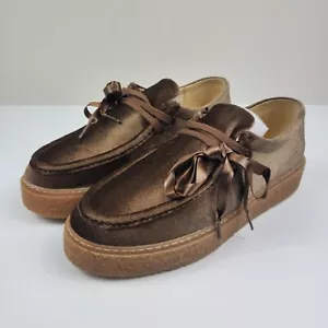 Zapatos Hush Puppies Bridget Marrón Oscuro Terciopelo Gamuza Encaje Talla 11W - Imagen 1 de 14