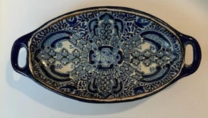 Oval Talavera Hand Painted Tray 9 by 4.5 Signed & Numbered Puebla Mexico - Bild 1 von 5