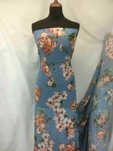 NUEVO Vestido de tela con estampado floral de gasa multicolor de diseñador de alta clase 59"151 cm - Imagen 1 de 7