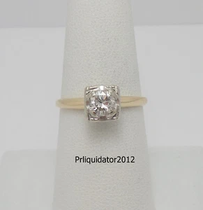 1/2CT Natural Round Diamond Solitaire Engagement Wedding Ring 14K Yellow Gold - Picture 1 of 13