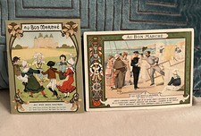 Lot Of 2 Antique French Department Store Au Bon Marche Jumbo Size Trade Cards