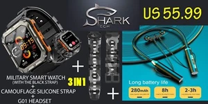 C-20 PRO MILITARY INDESTRUCTIBLE SMARTWATCH 3 IN 1 - Picture 1 of 23