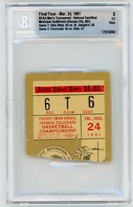1961 NCAA FINAL FOUR TICKET STUB BGS 5 OHIO STATE UTAH ST. JOSEPH'S CINCINNATI - Picture 1 of 2
