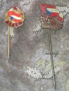 UDSSR Tschechoslowakei SCSP Abzeichen Pin Kommunismus Treffen 2 Stk - Bild 1 von 1