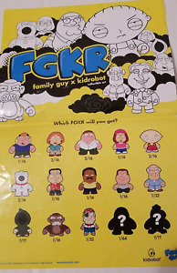 Kidrobot Family Guy Series 1 plakat promocyjny 1991 Death Fighting Peter Brian 13X6
