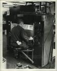 1959 Press Photo Employee in Milwaukee Journal Sentinel Stereotype Department
