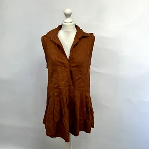 Free People Naomi Pleated Mini Dress. Brown. XS. New without tags. - Picture 1 of 6