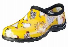 Size 6 Daffodil Yellow Chicken Print Women's Rain And Garden Shoe Sloggers