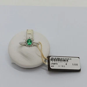 Armonie gioielli Anillo de Mujer de Oro Blanco 18KT Esmeralda y Diamantes (0517) - Imagen 1 de 16
