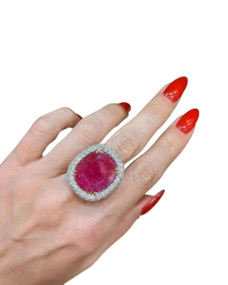 6.80 Ct Natural Emerald & Diamond Engagement Ring 14K Solid White Gold Size 6.5 - Image 1 of 4