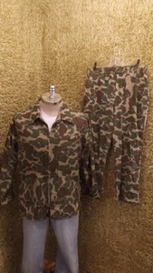 Vtg Herter's Hudson Bay Camouflage Hunting Jacket/Pants Set sz Med - Picture 1 of 9