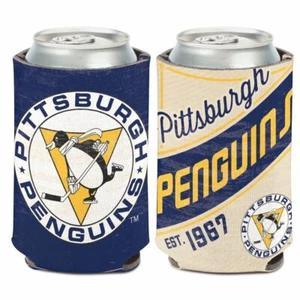 PITTSBURGH PENGUINS EST. Porta latas vintage 1967 diseño de 2 caras nuevo Wincraft 🐧 - Imagen 1 de 1