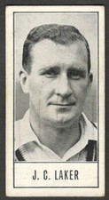 CRICKET TRADE CARD Barratt & Co 1956 Test Cricketeers Series A J C LAKER