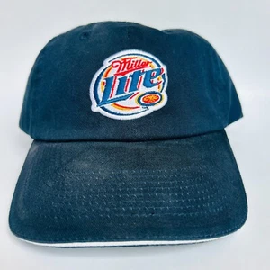 Miller Lite Distressed Navy Blue Embroidered Logo Adjustable Baseball Hat - Picture 1 of 6