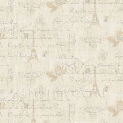 Miniatura per Casa Delle Bambole Beige Vintage Francese a Tema Carta da Parati - Immagine 1 di 4