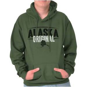 Alaska Original Souvenir Tourist State AK Adult Long Sleeve Hoodie Sweatshirt