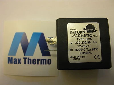 SATURN MAGNETIC TYPE SM5 230V SOLENOID VALVE COIL - COFFEE ESPRESSO D=14.5MM - Изображение 1 из 4
