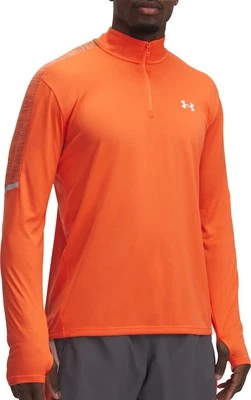 Under Armour Tech Utility Mens Running Top Orange Long Sleeve Half Zip Run - Image 1 of 3