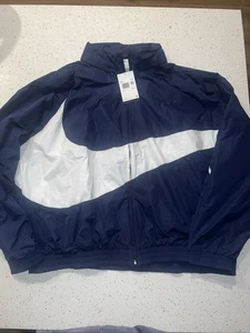 Nike Sportswear Big Swoosh Windbreaker Jacket FB7877-410 Size XXL Navy Blue - Picture 1 of 6