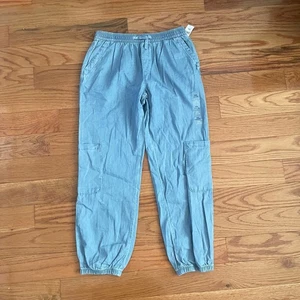 Gap Kids Cargo Joggers Girls XXL Blue Chambray Casual Cotton - Picture 1 of 6