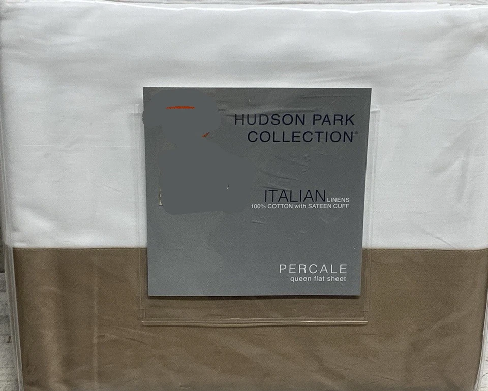 Hudson Park Italian Linens Percale Queen Flat Sheet White - Image 1 of 1