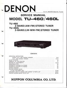 Original Denon TU-460/460L Service Manual with Fold-out Schematics and Diagrams - Picture 1 of 2