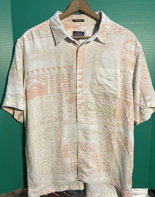 Quiksilver Waterman Comfort Fit Shirt L Tribal Patchwork Beach Resort VTG Clean - Image 1 of 4