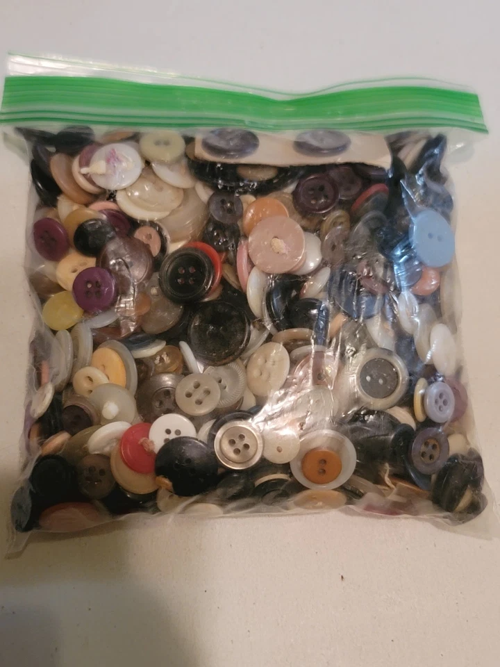 Bag Of Mixed Buttons- Over 1 Lb. - Image 1 of 1