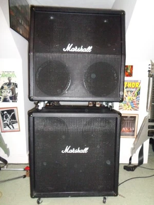 Marshal Cabinets Set Stack 2  4 X 12 Speakers 412A & 412B 300 Watts Guitar Amp - Image 1 of 4