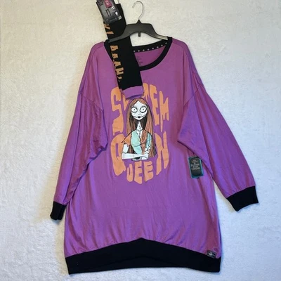 Disney Tim Burton Pesadilla antes de Navidad Sally Púrpura Camisa para dormir 3X y calcetines Foto 1 de 4