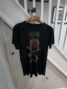 Religion Black Cotton Love & Death Short Sleeve T-Shirt. XL (SD) - Picture 1 of 15