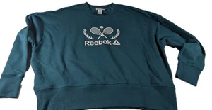 Reebok Oversized Women's Prep Crewneck Sweatshirt L Dark blue Green - Picture 1 of 6
