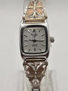 Black Hills Gold 12K Gold Leaves Sterling Butterfly Design Ladies Watch New - Picture 1 of 8