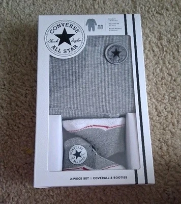 Converse All Star Chuck Taylor Infantil 2 Piezas Bebé Set de Regalo 3-6 Meses Gris ¡Nuevo! Foto 1 de 4