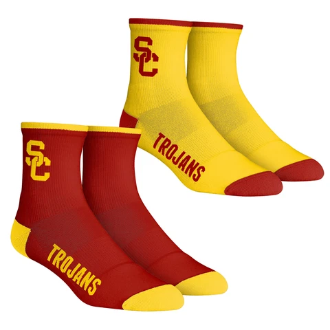 Youth Rock Em Socks USC Trojans Core Team 2-Pack Quarter Length Sock Set Cover