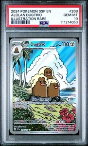 2024 Pokemon Surging Sparks Alolan Dugtrio Illustration Rare IR #208/191 PSA 10 - Picture 1 of 2