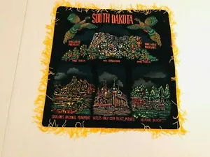 VINTAGE BEMALTER "SAMT" SOUTH DAKOTA KISSENBEZUG HÜLLE HERGESTELLT IN JAPAN BADLANDS - Bild 1 von 6