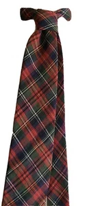 Vintage 60s Paul Stuart 100% Linen Royal Tartan Slubby Woven Summer Tie GVC - Picture 1 of 4