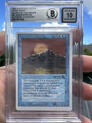 ISLAND FISH JASCONIUS, ARTIST PROOF, REVISED, 1994 MTG, JESPER MYRFORS, BAS 10! - Image 1 of 3