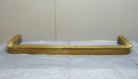 Art Decco  Brass & Wood Fire Fender Curb Fireplace Accessories Cover