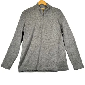 TELLURIDE CLOTHING COMPANY Gray Mock Turtleneck 1/4 Zip Sweater Mens XL Pullover - Picture 1 of 9