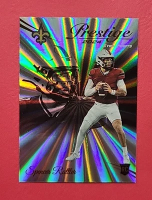 Spencer Rattler - Saints - 2024 Prestige Football - Sunburst Parallel - RC #359 - Image 1 of 2