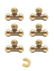 EFIELD 6 PCS 1/2 Inch Push Fit Tee, Connect to Pex, Copper Whit Clip, Lead Free
