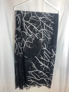 Ala von Auersperg black white Coral print nylon Mesh shawl Wrap Scarf - Picture 1 of 4