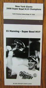FÚTBOL: ELI MANNING (QB DE LOS GIGANTES DE NUEVA YORK) CUBIERTA DE MATCHBOOK DEPORTIVA -B9 - Imagen 1 de 1