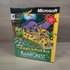 1997 Microsoft MAGIC SCHOOL BUS Explores The Rainforest CDROM Big Box NIB Sealed - Picture 1 of 2