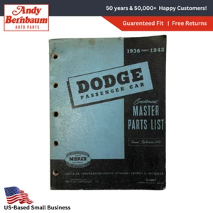 1936-1942 Dodge Deluxe Fábrica Condensada Master Pasajero Coche Partes List - Imagen 1 de 9