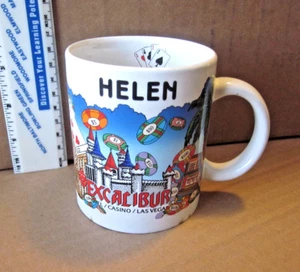 EXCALIBUR casino Las Vegas coffee mug King Arthur medieval theme "Helen" gambler - Picture 1 of 3