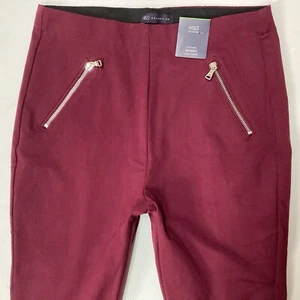 BNWT LADIES M & S SKINNY HIGH RISE ANKLE GRAZER PLUM TROUSERS SIZE 12 R (474H) - Picture 1 of 8