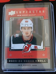 2023-24 Upper Deck Series 1 Honor Roll Jack Hughes #HR-25 Silver Rainbow /250